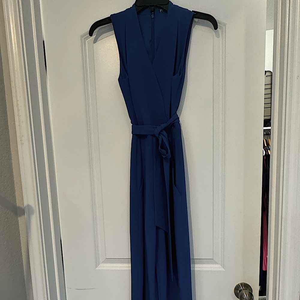 Cobalt blue halter neck jumpsuit
